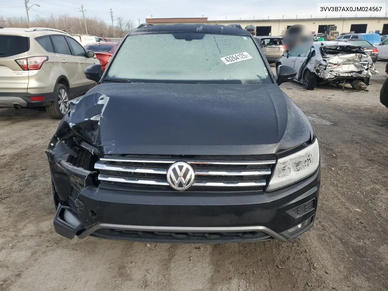 2018 Volkswagen Tiguan Se VIN: 3VV3B7AX0JM024567 Lot: 43264125