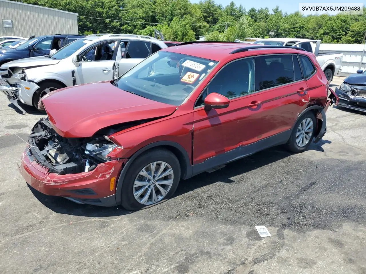 2018 Volkswagen Tiguan S VIN: 3VV0B7AX5JM209488 Lot: 61195035