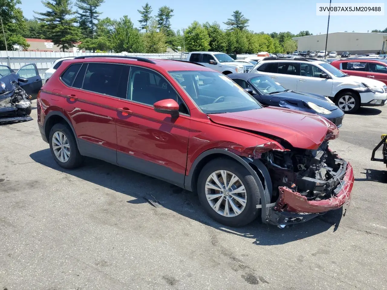 2018 Volkswagen Tiguan S VIN: 3VV0B7AX5JM209488 Lot: 61195035