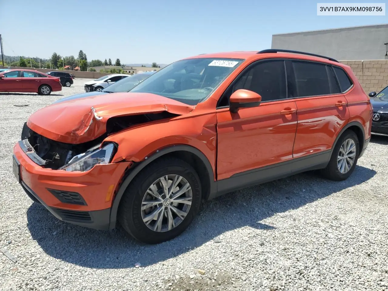 2019 Volkswagen Tiguan S VIN: 3VV1B7AX9KM098756 Lot: 63126755