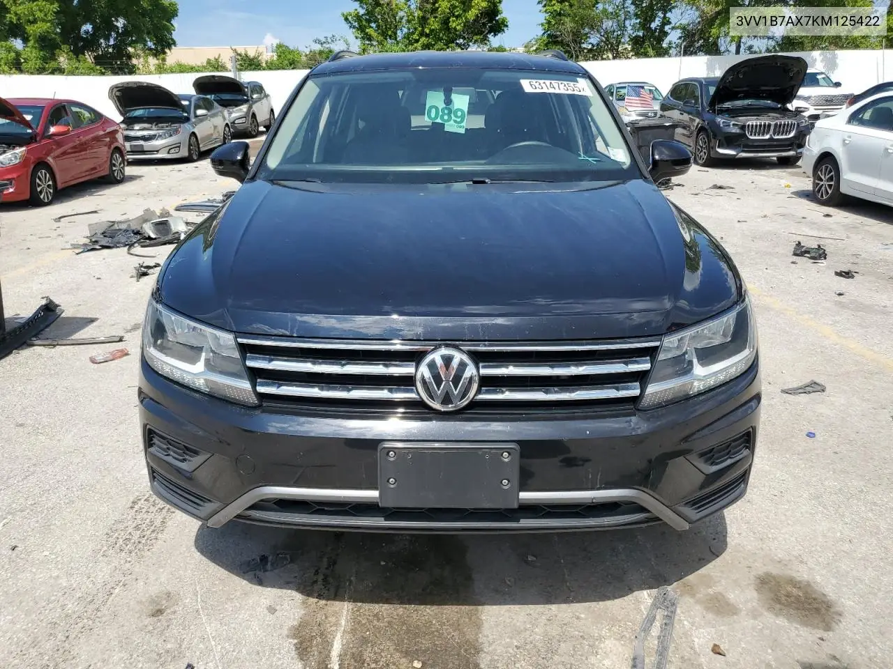 2019 Volkswagen Tiguan S VIN: 3VV1B7AX7KM125422 Lot: 63147355