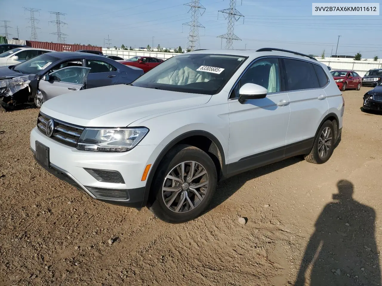2019 Volkswagen Tiguan Se VIN: 3VV2B7AX6KM011612 Lot: 63305685