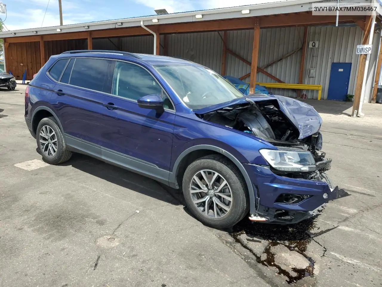 2021 Volkswagen Tiguan S VIN: 3VV1B7AX7MM036467 Lot: 56992555