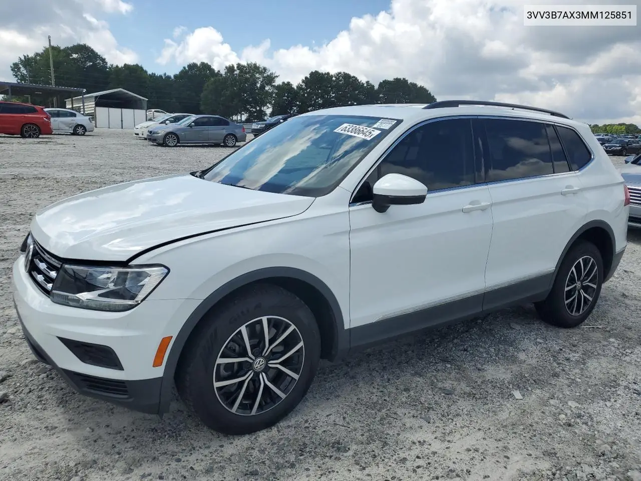 2021 Volkswagen Tiguan Se VIN: 3VV3B7AX3MM125851 Lot: 63386645