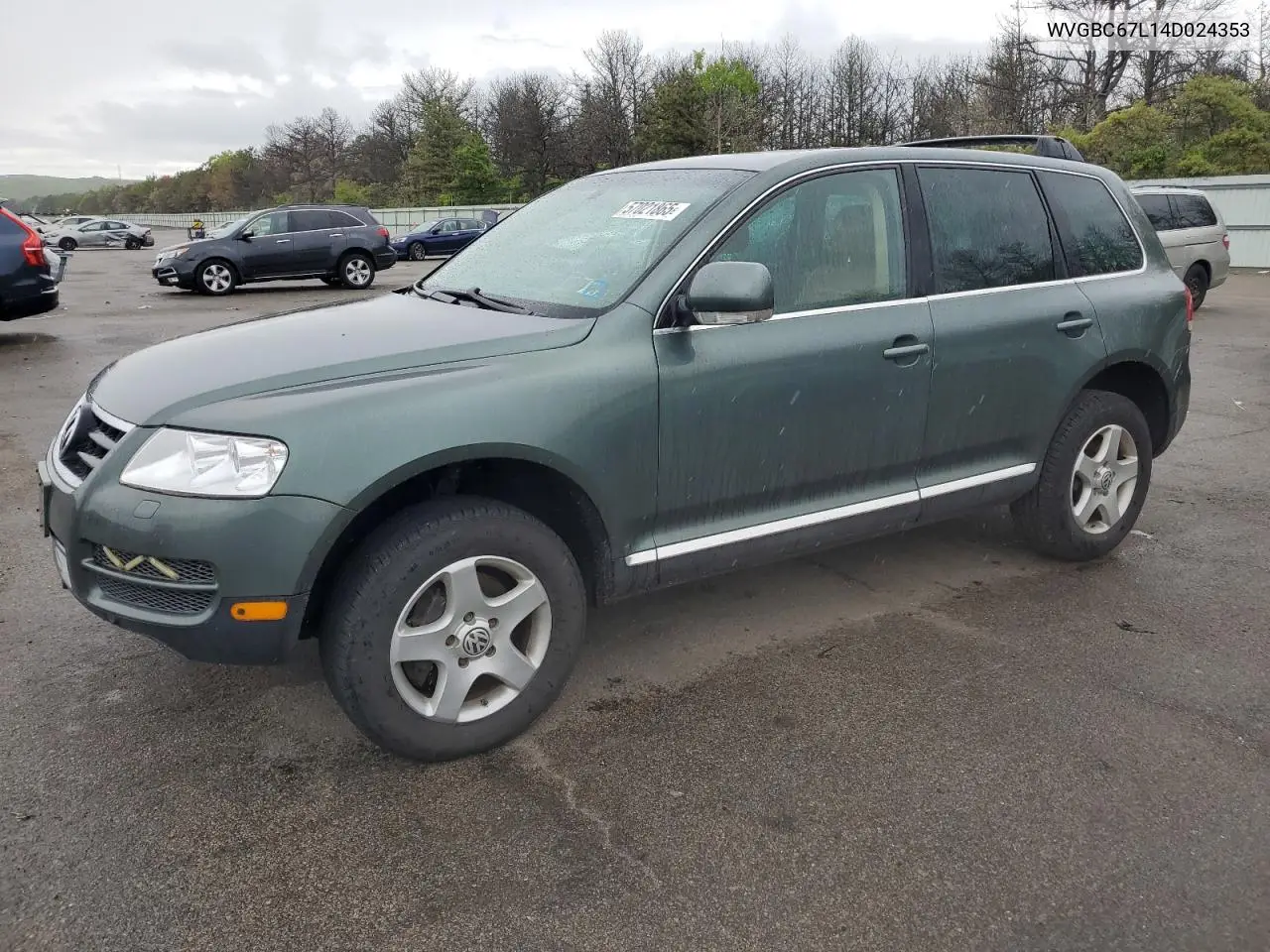 2004 Volkswagen Touareg 3.2 VIN: WVGBC67L14D024353 Lot: 57021865