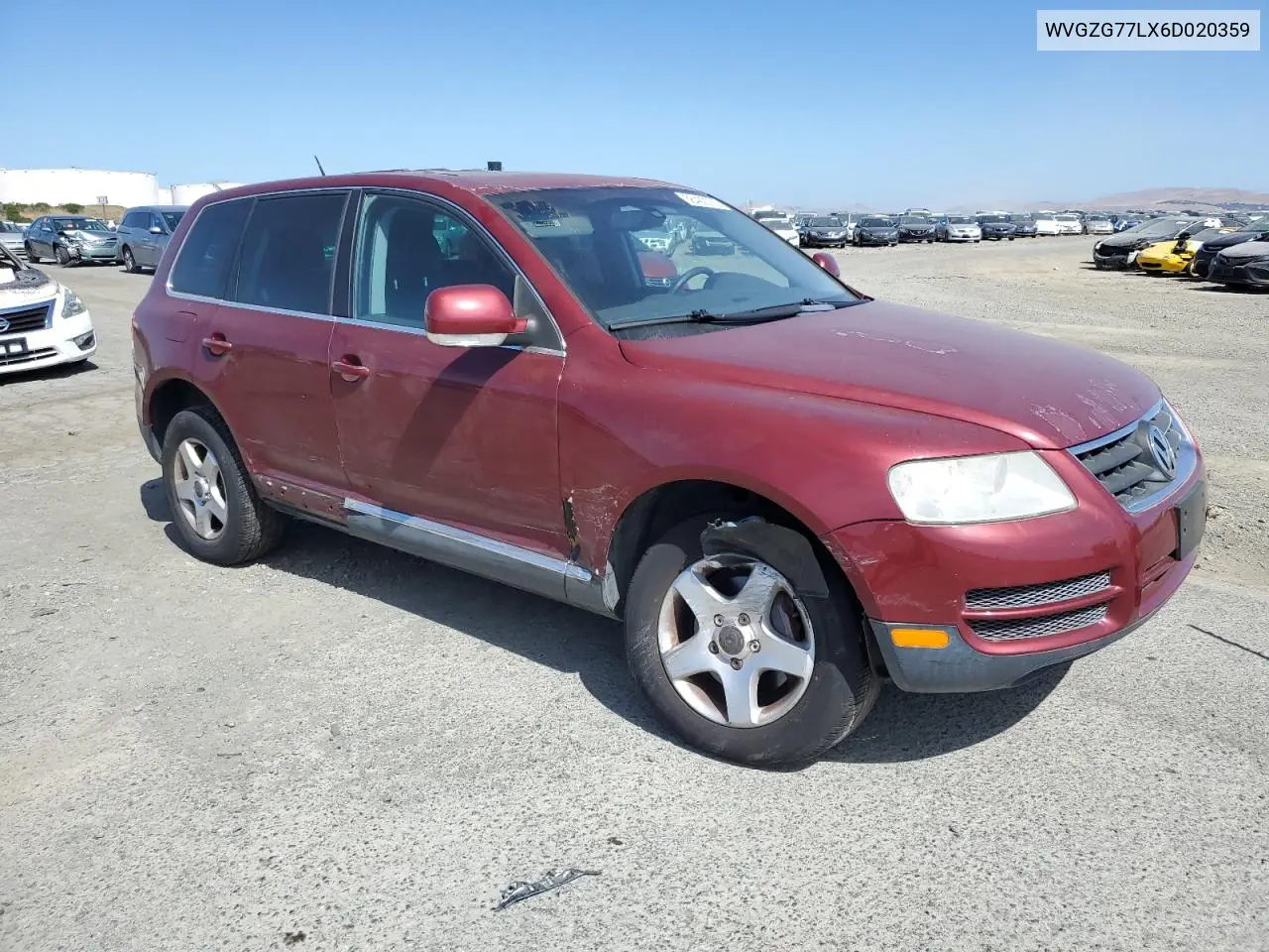 2006 Volkswagen Touareg 3.2 VIN: WVGZG77LX6D020359 Lot: 58422375