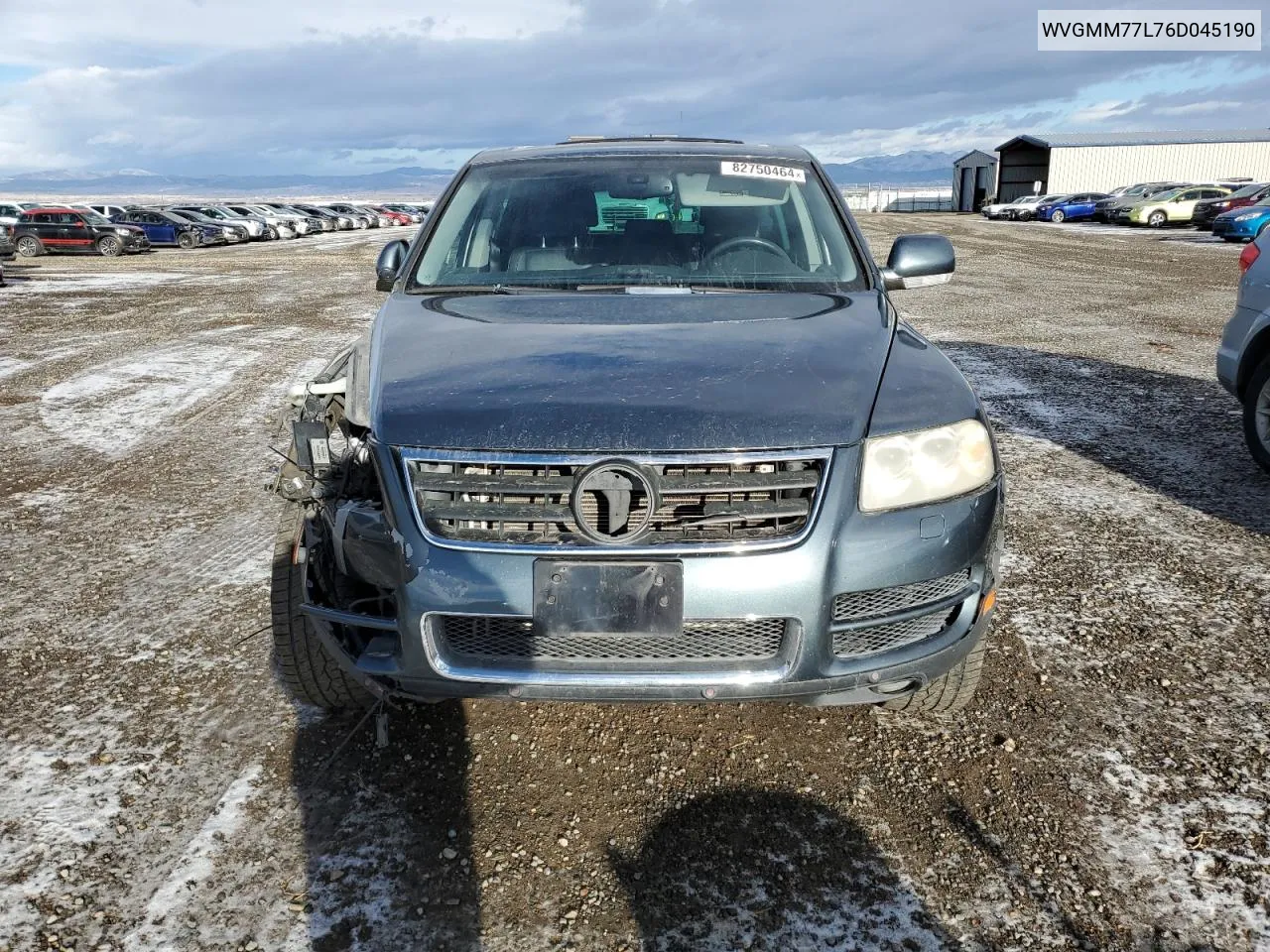 2006 Volkswagen Touareg 4.2 VIN: WVGMM77L76D045190 Lot: 82750464
