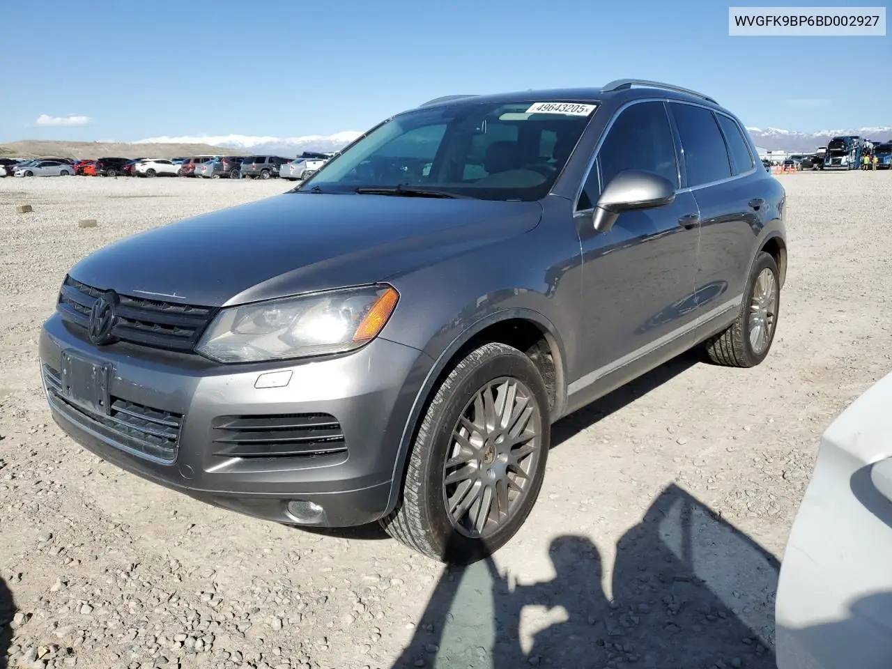 2011 Volkswagen Touareg V6 Tdi VIN: WVGFK9BP6BD002927 Lot: 49643205