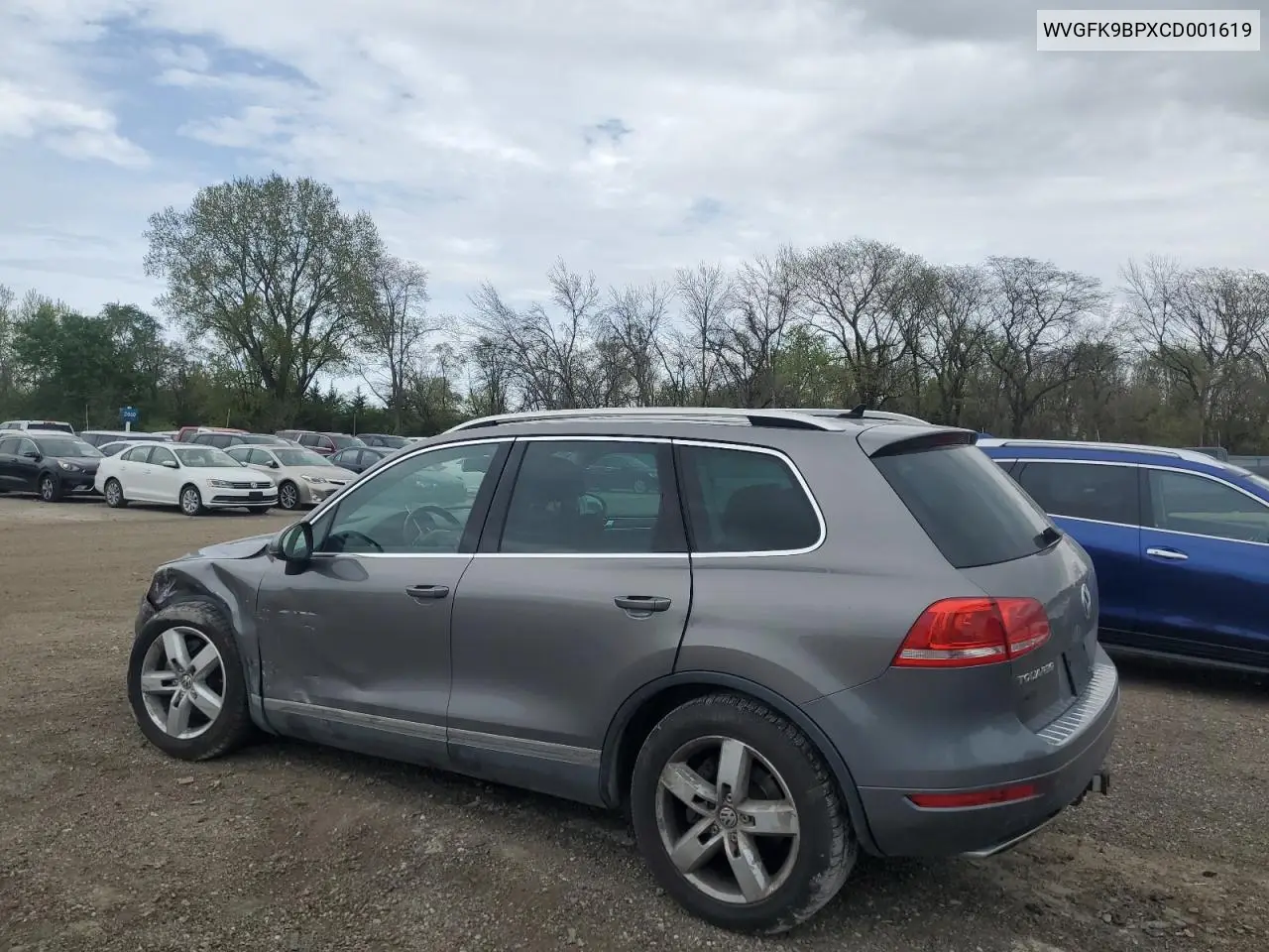 2012 Volkswagen Touareg V6 Tdi VIN: WVGFK9BPXCD001619 Lot: 55078535