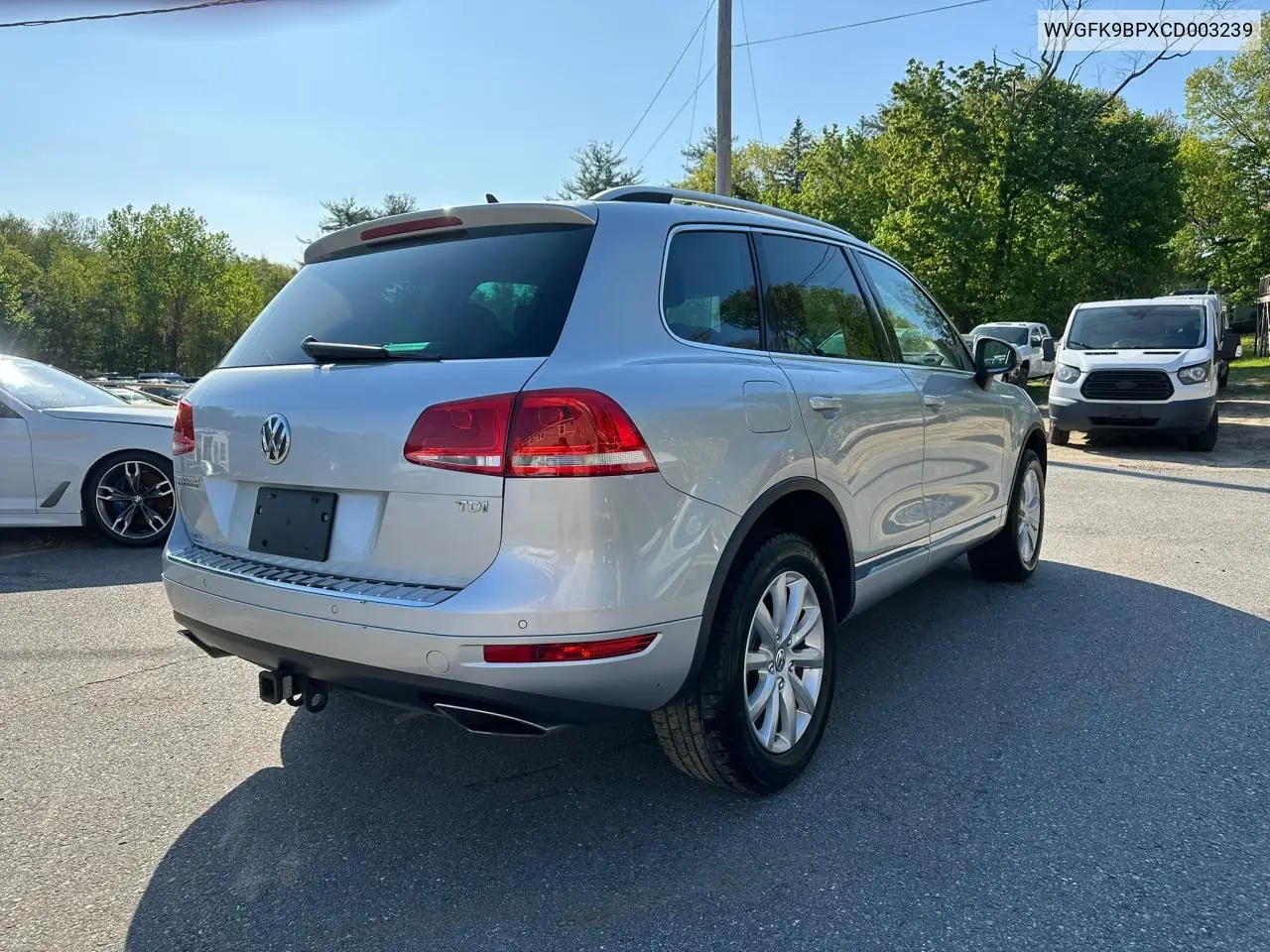 2012 Volkswagen Touareg V6 Tdi VIN: WVGFK9BPXCD003239 Lot: 56833125