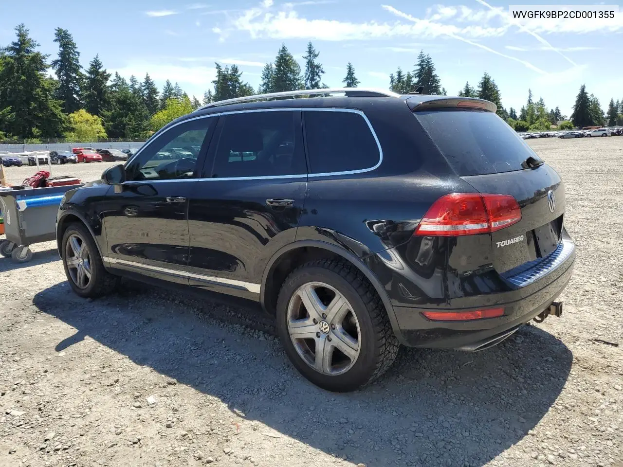 2012 Volkswagen Touareg V6 Tdi VIN: WVGFK9BP2CD001355 Lot: 61224105