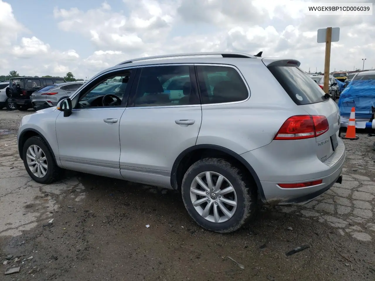 2012 Volkswagen Touareg V6 Tdi VIN: WVGEK9BP1CD006039 Lot: 61285205