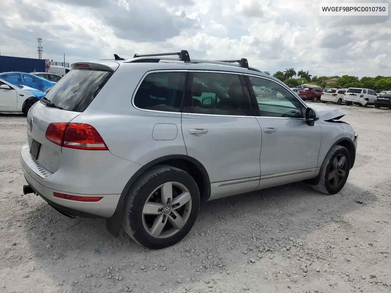 2012 Volkswagen Touareg V6 VIN: WVGEF9BP9CD010750 Lot: 61613135