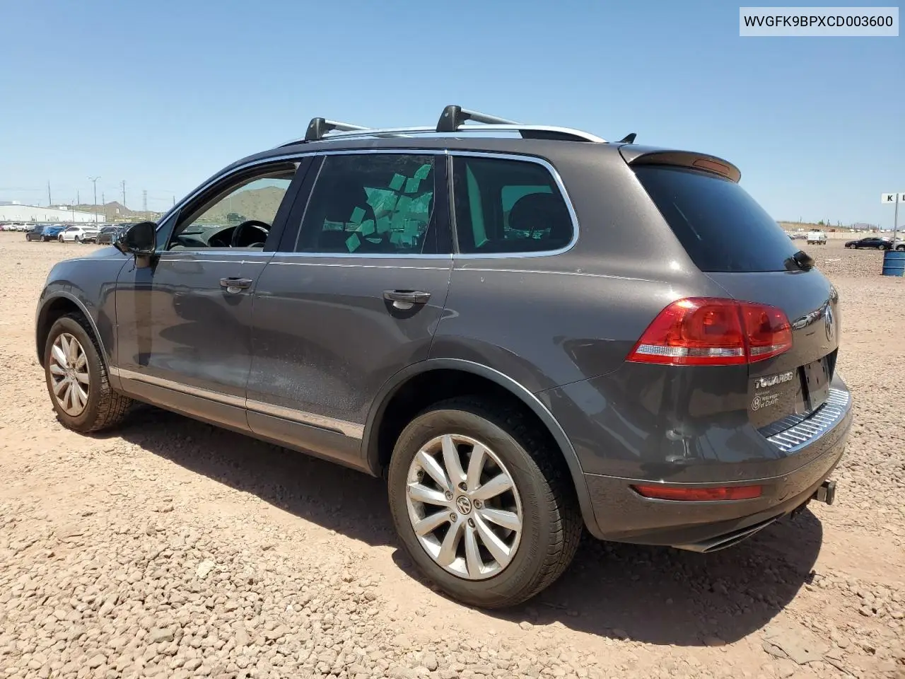 2012 Volkswagen Touareg V6 Tdi VIN: WVGFK9BPXCD003600 Lot: 61783705