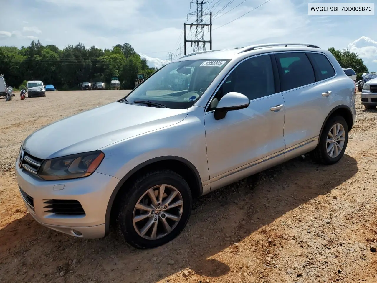 2013 Volkswagen Touareg V6 VIN: WVGEF9BP7DD008870 Lot: 56552285