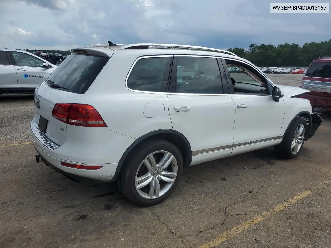 2013 Volkswagen Touareg V6 VIN: WVGEF9BP4DD013167 Lot: 60422255