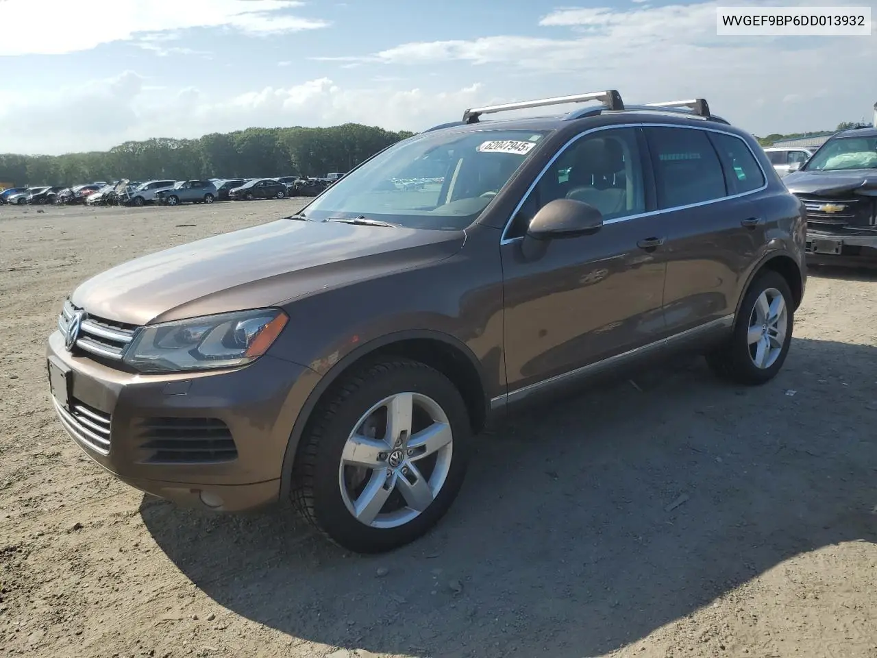 2013 Volkswagen Touareg V6 VIN: WVGEF9BP6DD013932 Lot: 62047945