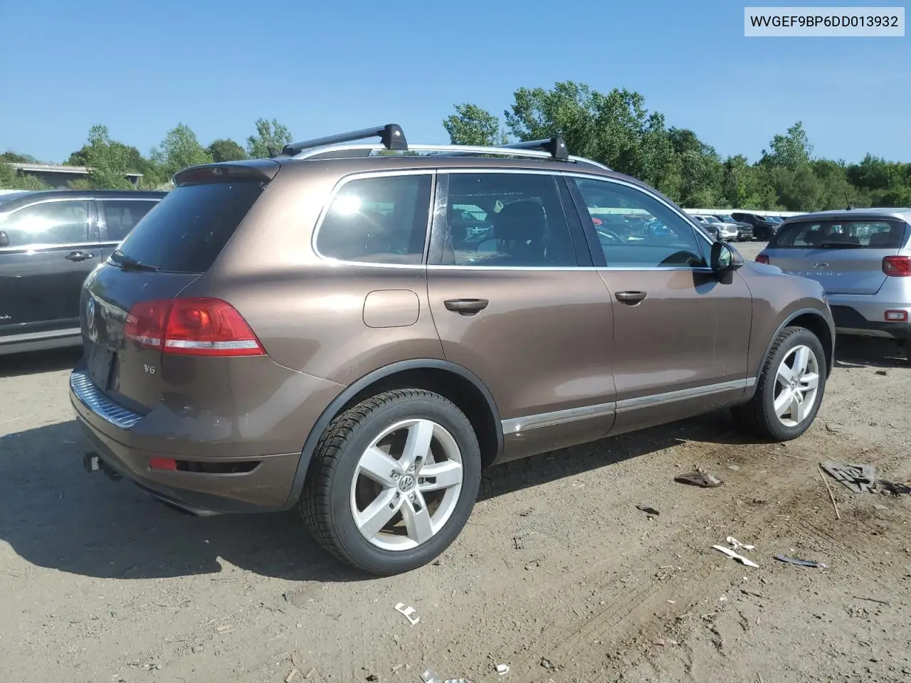2013 Volkswagen Touareg V6 VIN: WVGEF9BP6DD013932 Lot: 62047945