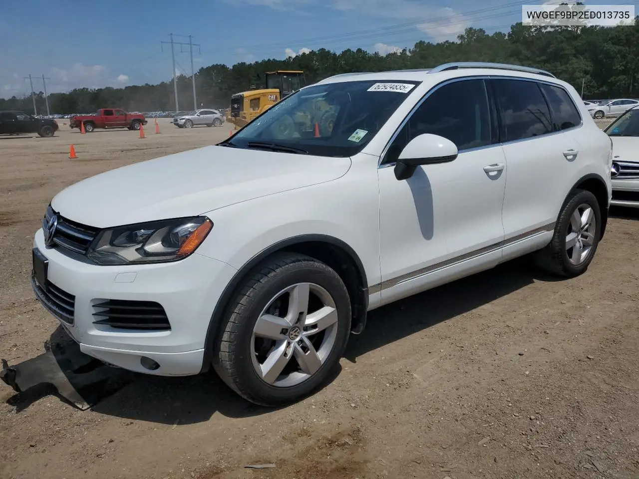 2014 Volkswagen Touareg V6 VIN: WVGEF9BP2ED013735 Lot: 62924835