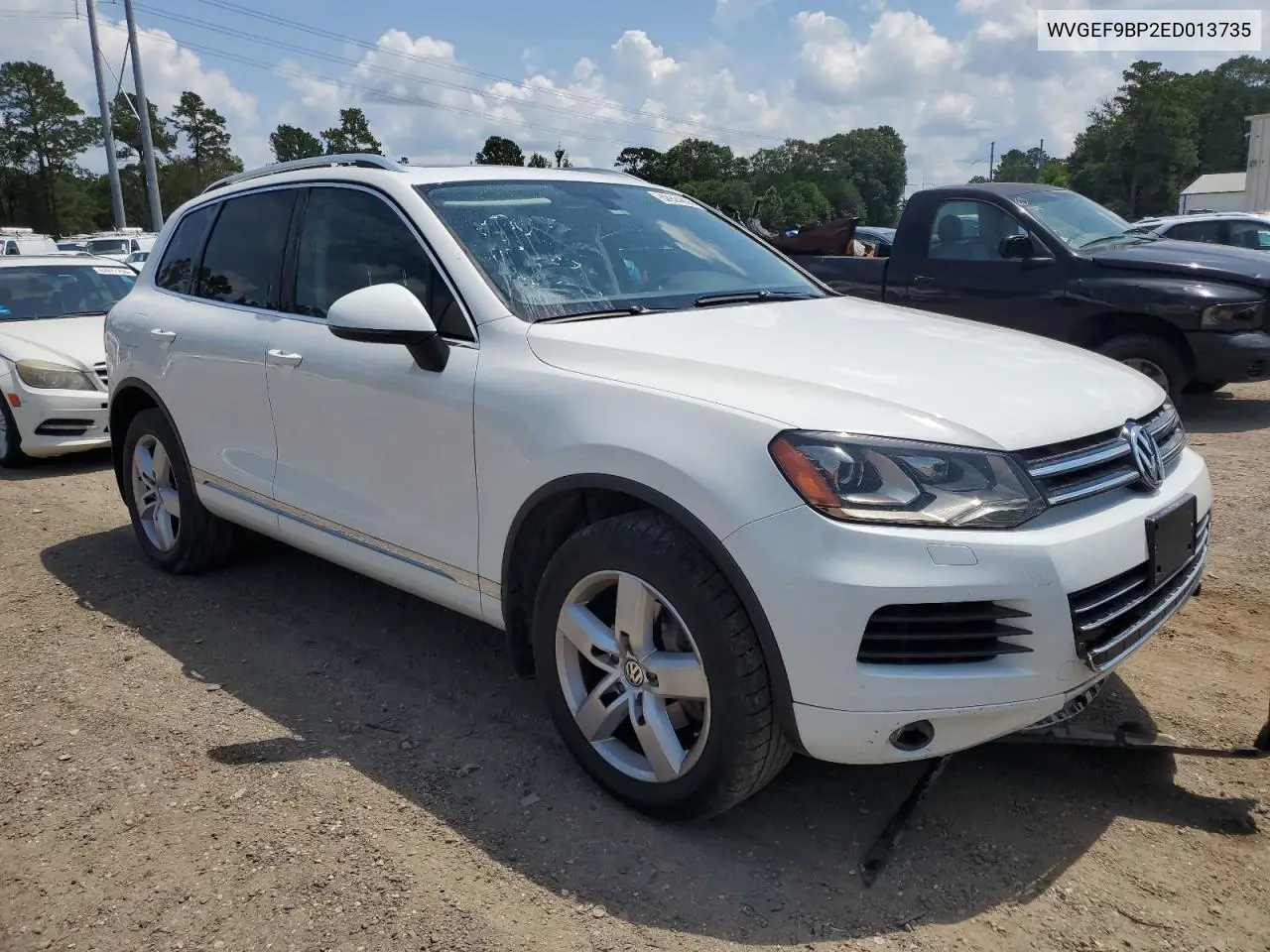 2014 Volkswagen Touareg V6 VIN: WVGEF9BP2ED013735 Lot: 62924835