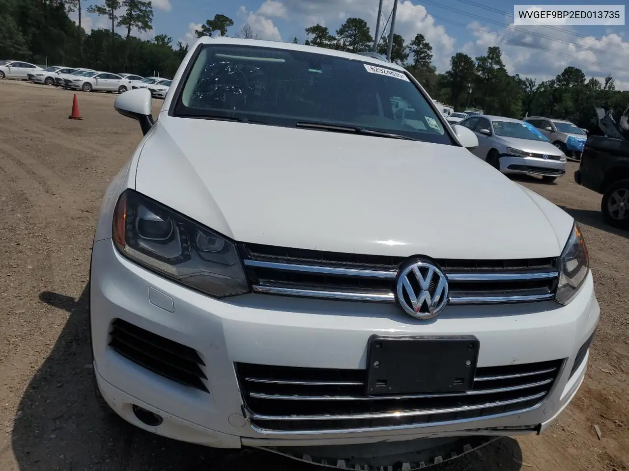 2014 Volkswagen Touareg V6 VIN: WVGEF9BP2ED013735 Lot: 62924835