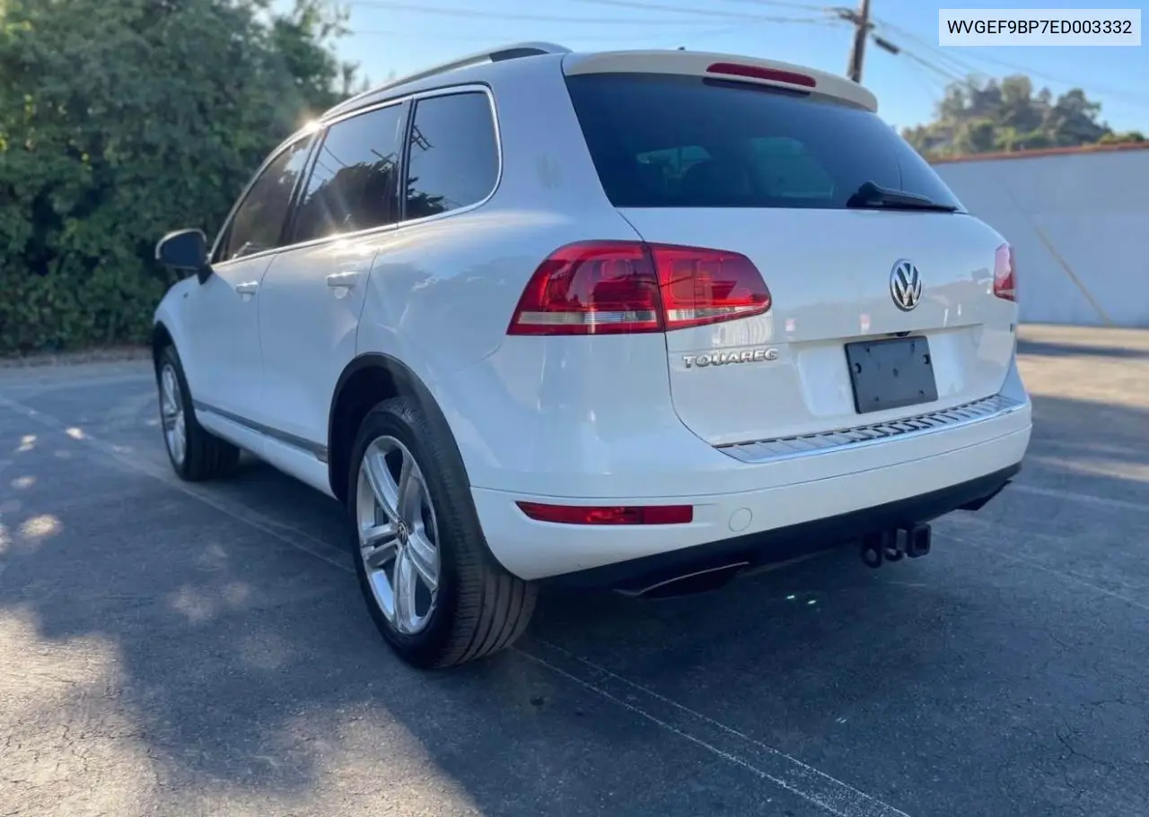 2014 Volkswagen Touareg V6 VIN: WVGEF9BP7ED003332 Lot: 63043535