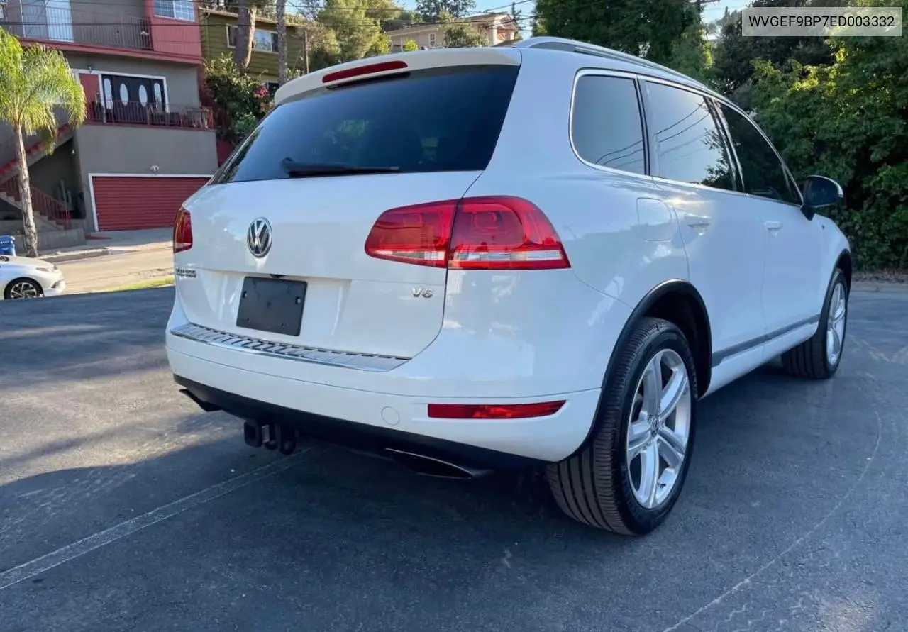 2014 Volkswagen Touareg V6 VIN: WVGEF9BP7ED003332 Lot: 63043535