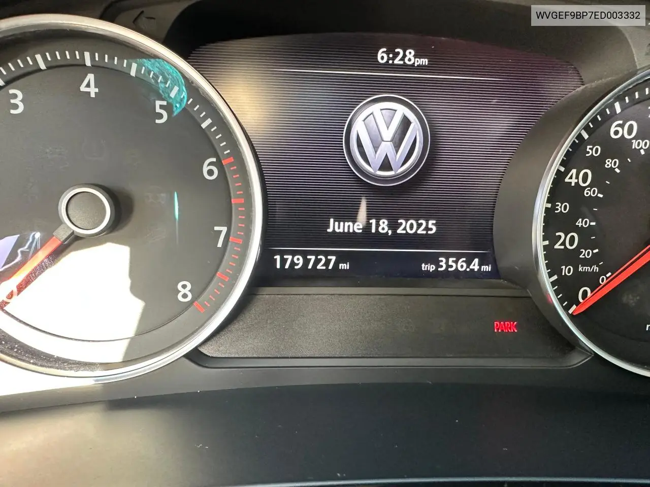 2014 Volkswagen Touareg V6 VIN: WVGEF9BP7ED003332 Lot: 63043535