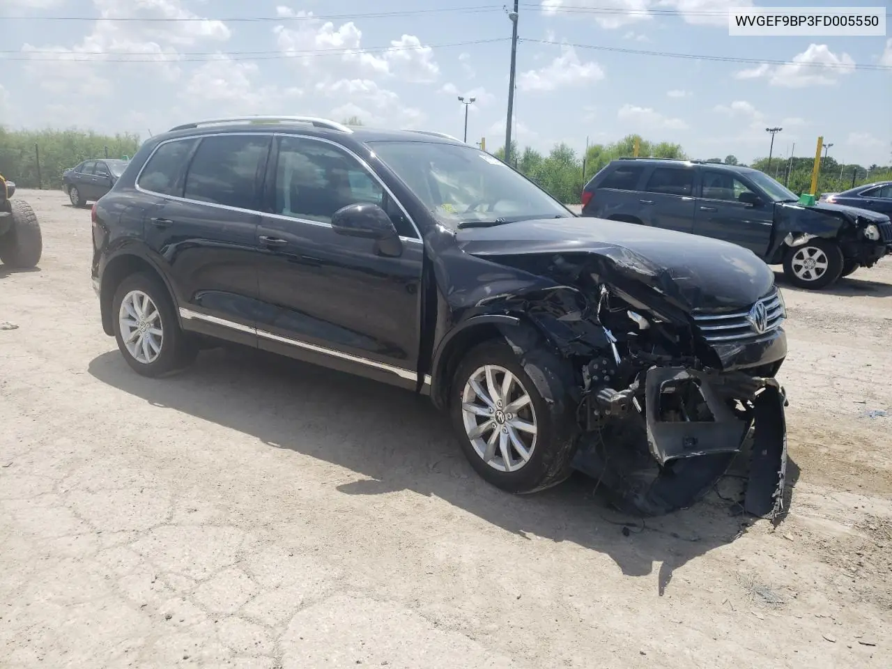 2015 Volkswagen Touareg V6 VIN: WVGEF9BP3FD005550 Lot: 61737795