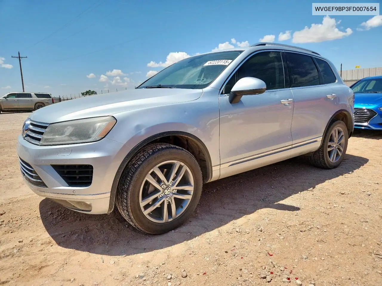2015 Volkswagen Touareg V6 VIN: WVGEF9BP3FD007654 Lot: 62220115