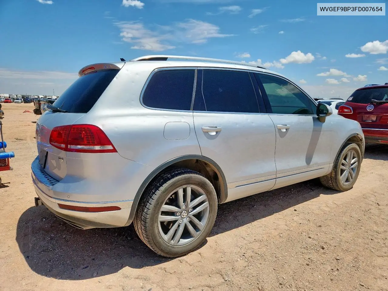 2015 Volkswagen Touareg V6 VIN: WVGEF9BP3FD007654 Lot: 62220115