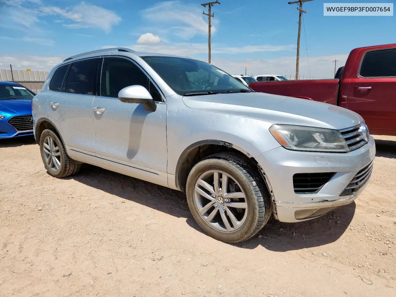 2015 Volkswagen Touareg V6 VIN: WVGEF9BP3FD007654 Lot: 62220115