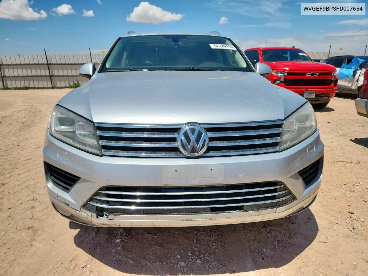 2015 Volkswagen Touareg V6 VIN: WVGEF9BP3FD007654 Lot: 62220115