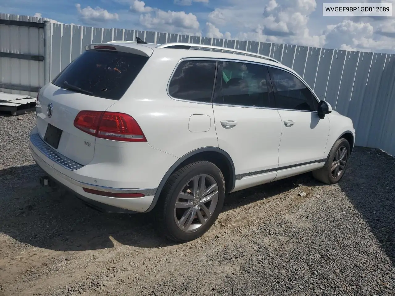2016 Volkswagen Touareg Sport VIN: WVGEF9BP1GD012689 Lot: 60232115