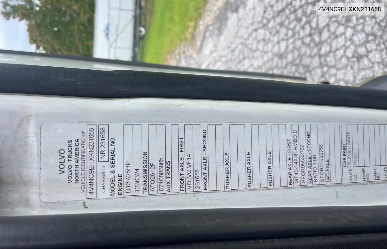 4v4nc9ehxkn231658 4V4NC9EHXKN231658 2019 Volvo Vn Vnl