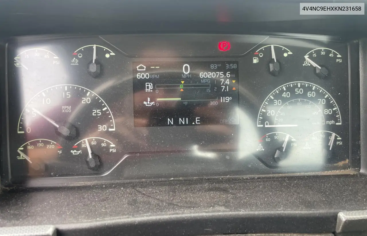 4v4nc9ehxkn231658 4V4NC9EHXKN231658 2019 Volvo Vn Vnl