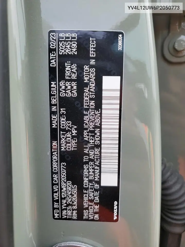 2023 Volvo Xc40 Plus VIN: YV4L12UW6P2050773 Lot: 62941745