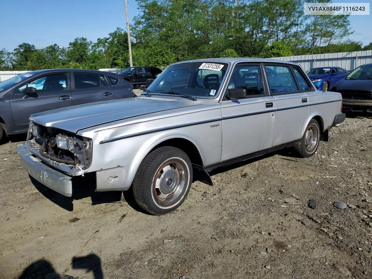 1985 Volvo 244 Dl VIN: YV1AX8848F1116243 Lot: 57331255
