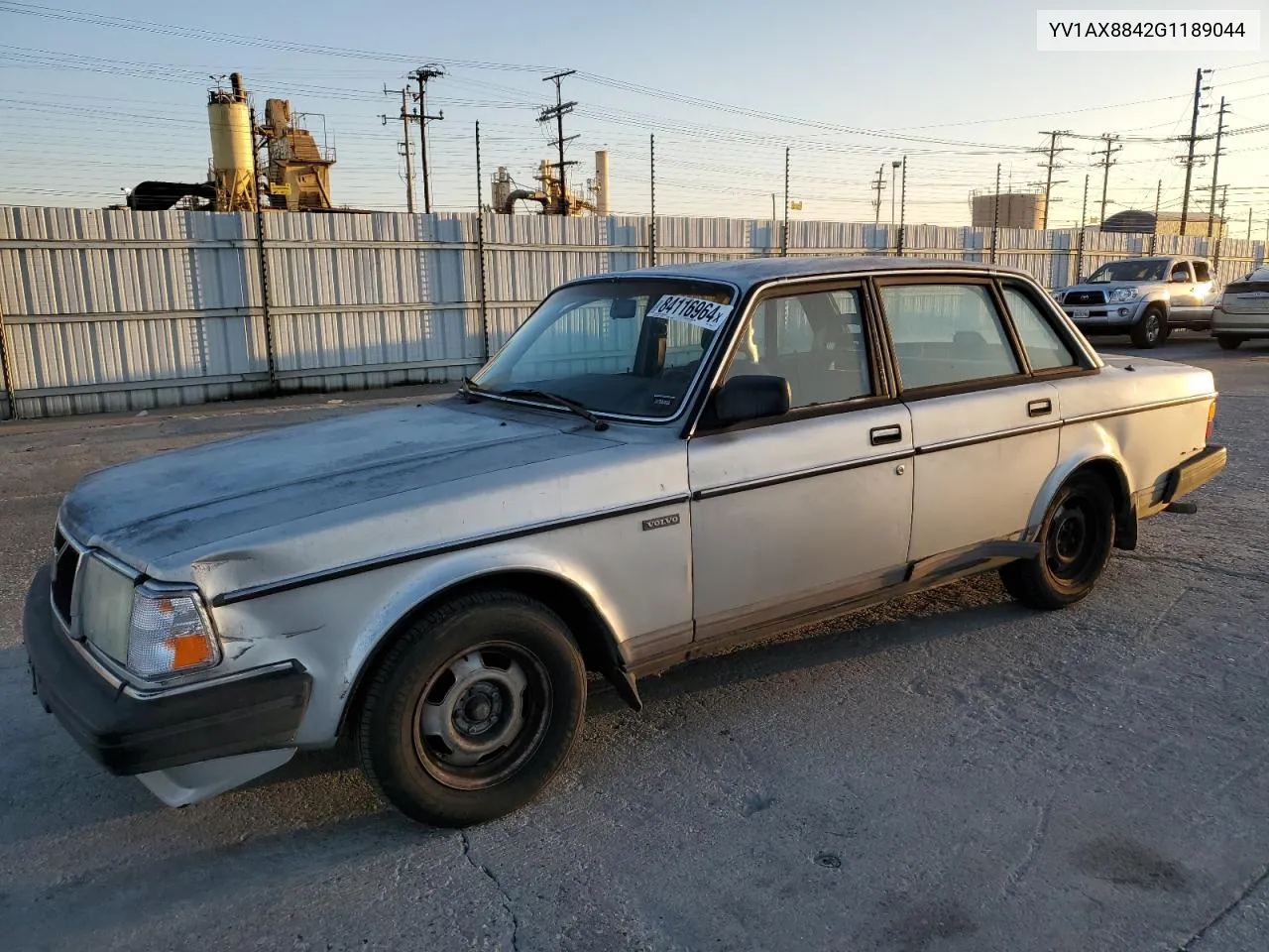 1986 Volvo 244 Dl VIN: YV1AX8842G1189044 Lot: 84116964