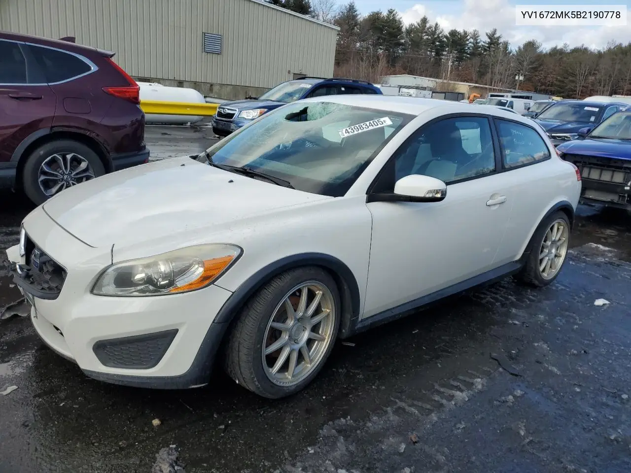 2011 Volvo C30 T5 VIN: YV1672MK5B2190778 Lot: 43983405
