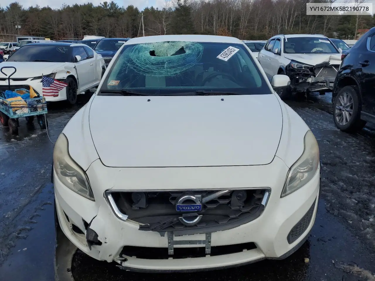 2011 Volvo C30 T5 VIN: YV1672MK5B2190778 Lot: 43983405