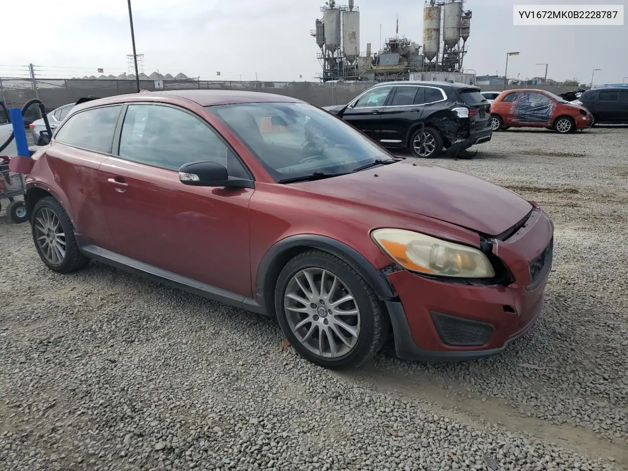 2011 Volvo C30 T5 VIN: YV1672MK0B2228787 Lot: 61807565