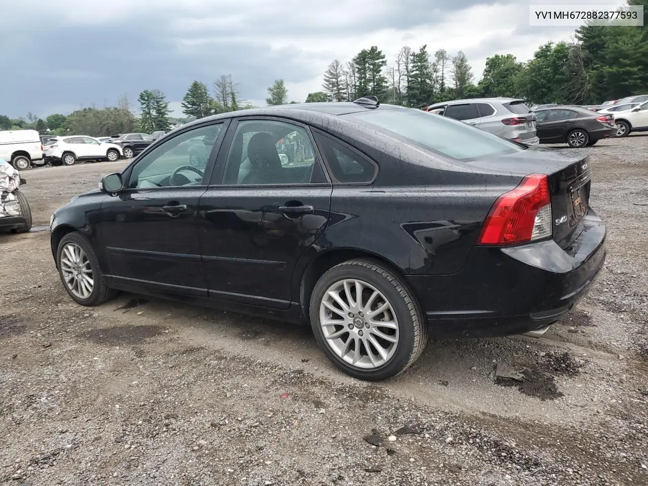 2008 Volvo S40 T5 VIN: YV1MH672882377593 Lot: 63034635