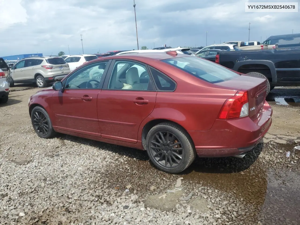 2011 Volvo S40 T5 VIN: YV1672MSXB2540678 Lot: 62291565