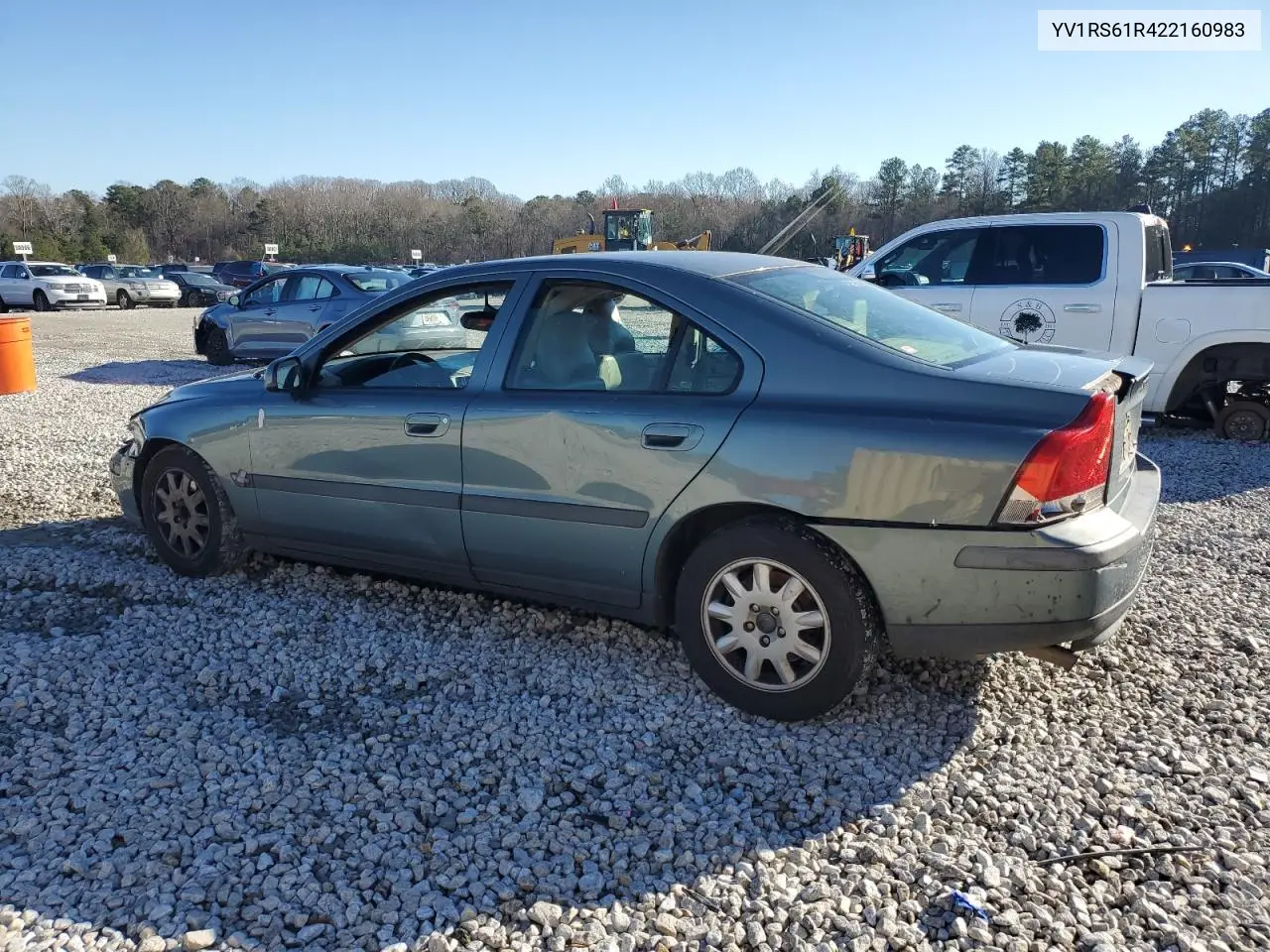 2002 Volvo S60 VIN: YV1RS61R422160983 Lot: 85778614