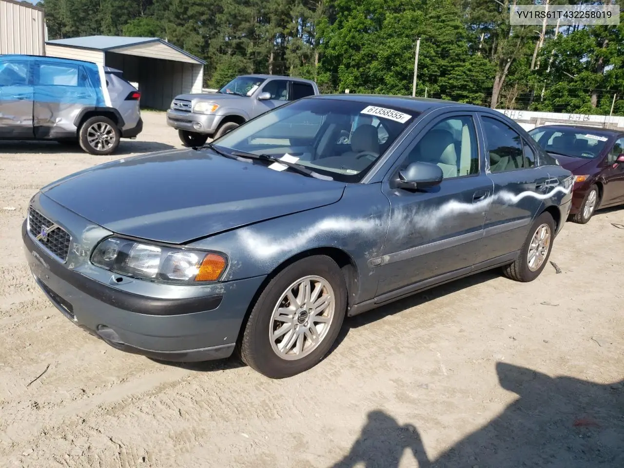 2003 Volvo S60 VIN: YV1RS61T432258019 Lot: 61358555