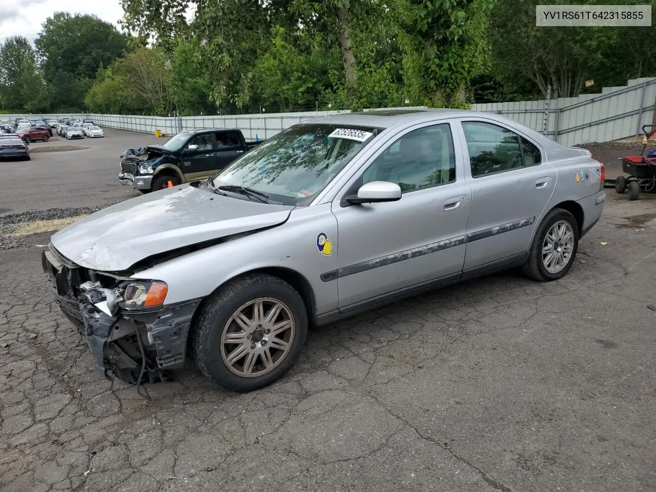 2004 Volvo S60 VIN: YV1RS61T642315855 Lot: 62526535