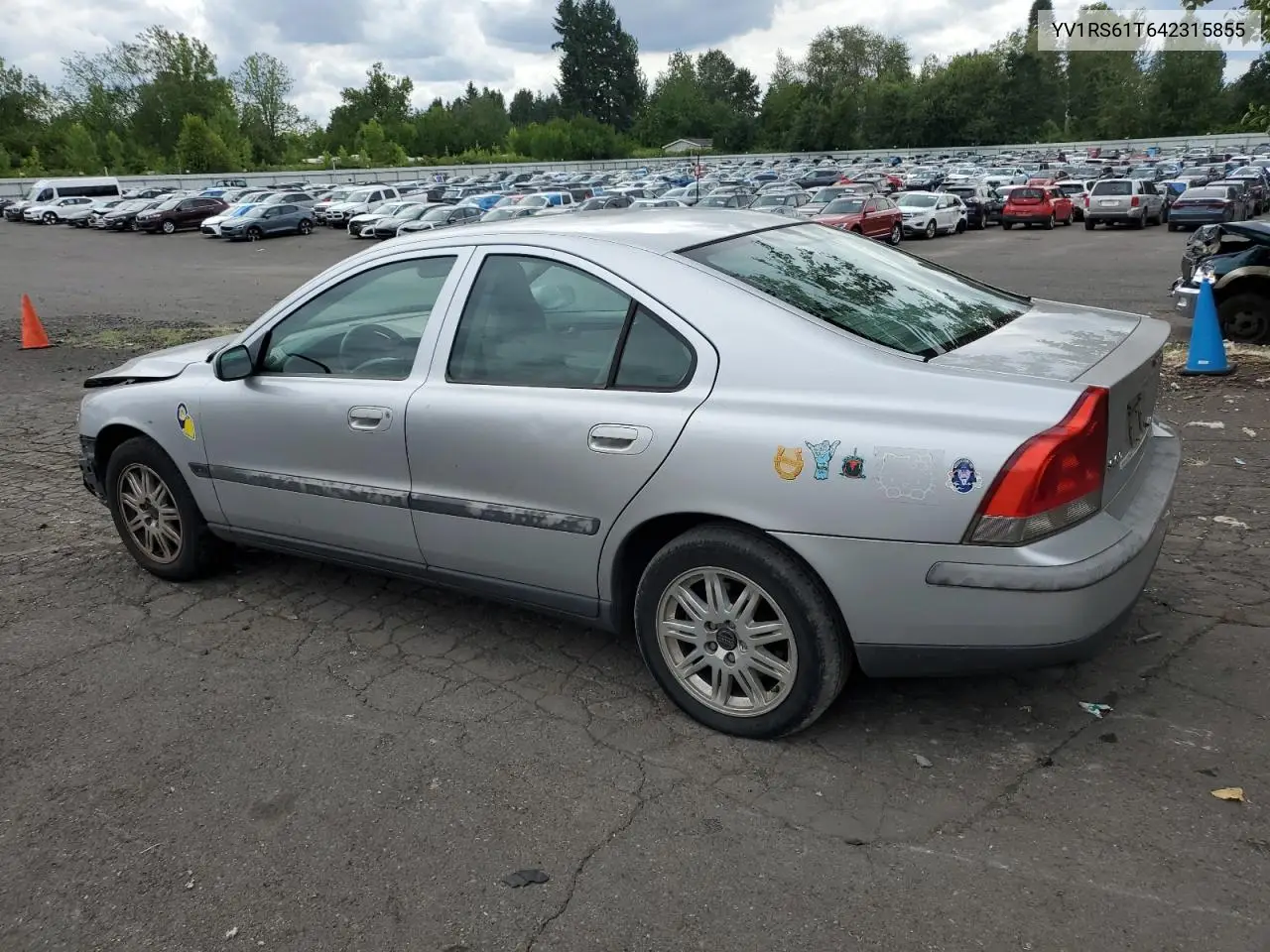 2004 Volvo S60 VIN: YV1RS61T642315855 Lot: 62526535