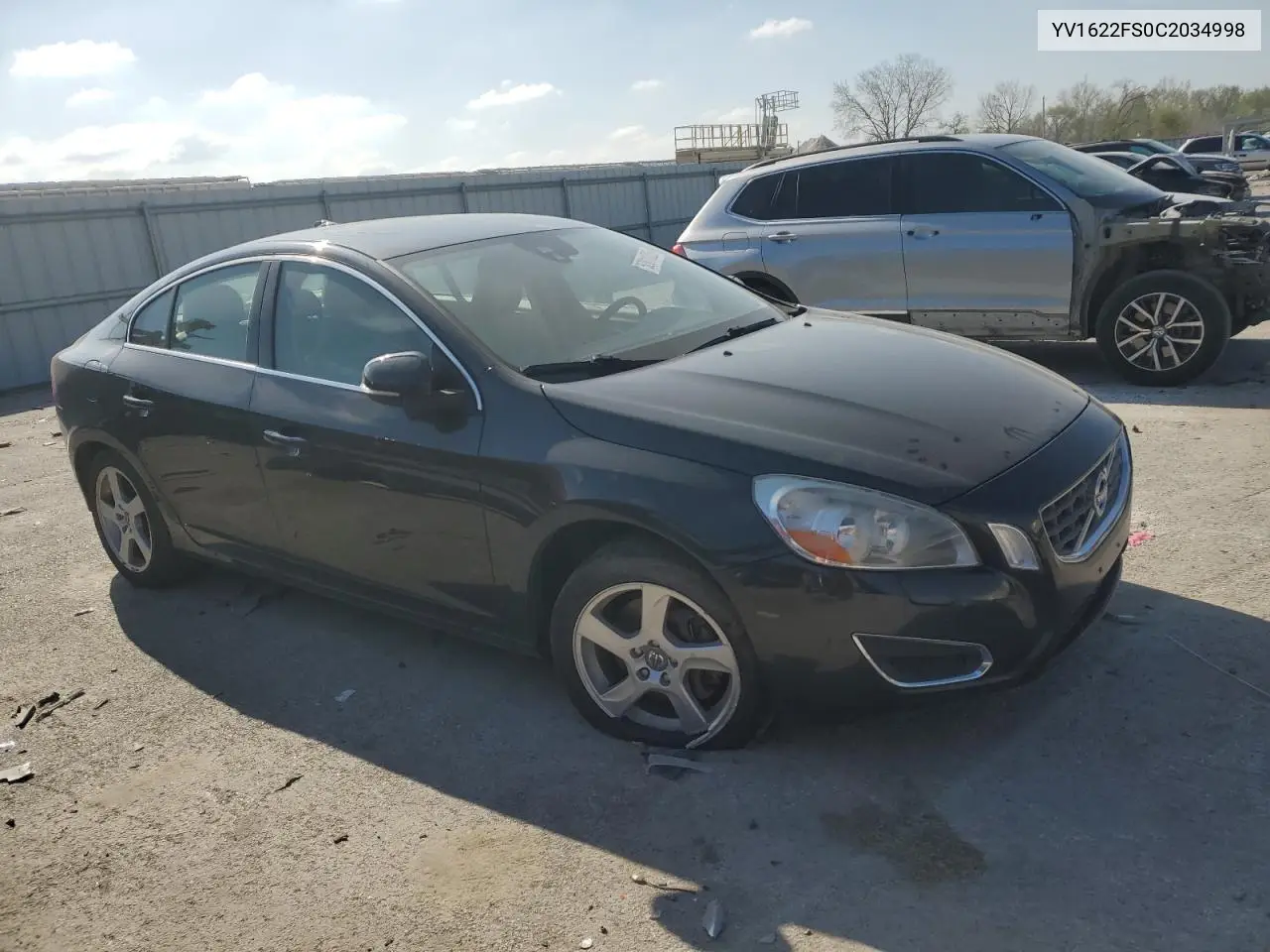 2012 Volvo S60 T5 VIN: YV1622FS0C2034998 Lot: 52811325