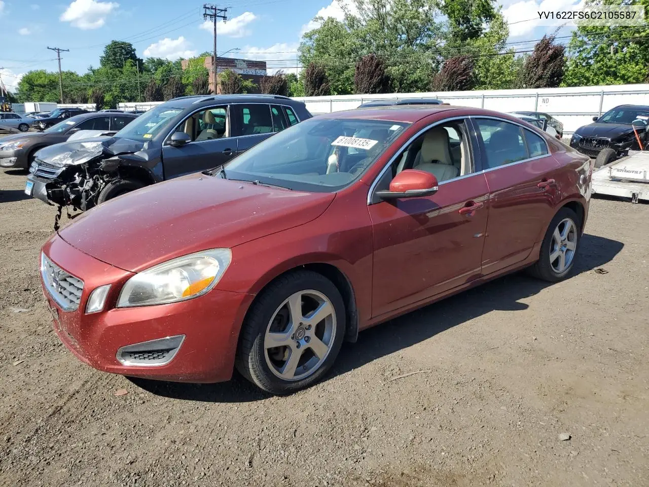 2012 Volvo S60 T5 VIN: YV1622FS6C2105587 Lot: 61008135